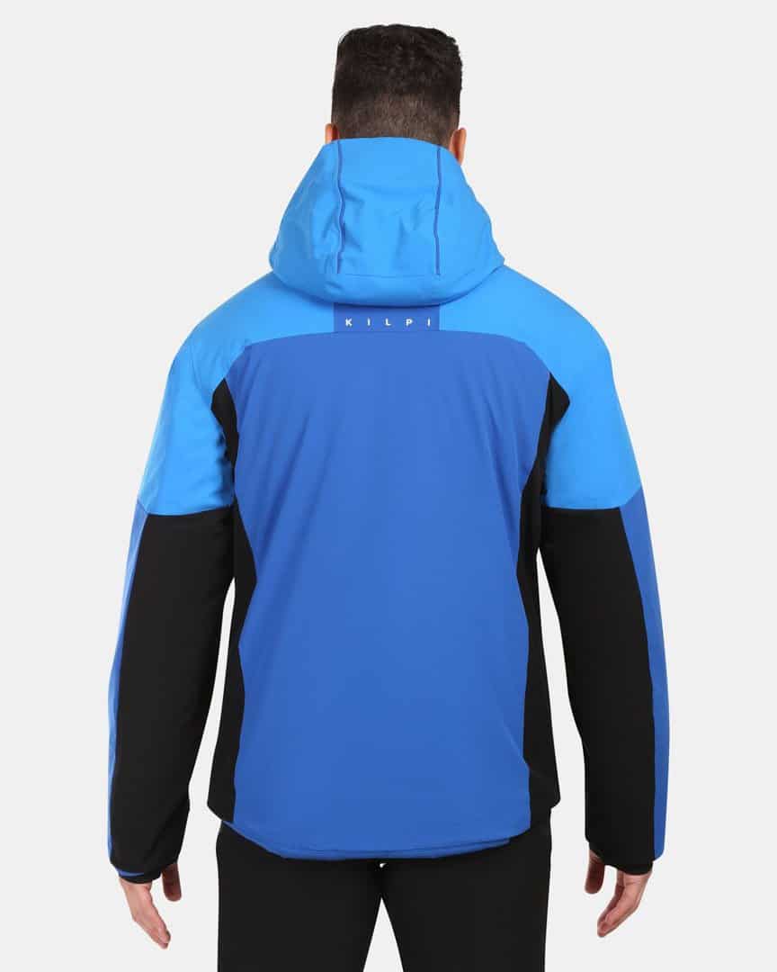 ALT текст: Мъжки спортен екип за outdoor спорт с качулка в синьо и черно с висококачествена изработка.