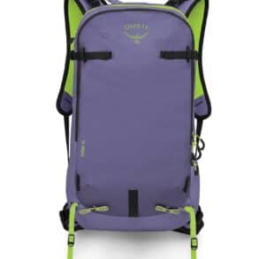 Надпис: Osprey FIrn 18, стилна спортна раница за движете се със комфорт и стил.