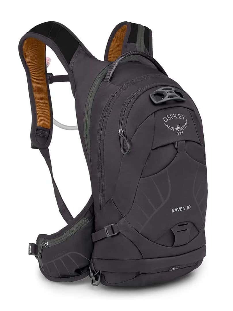 Раница за спорт и туризъм, модел Osprey Raven 10 с удобни раменни колани и голям капацитет.