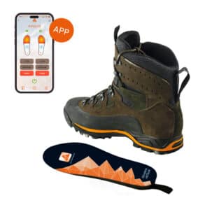Обувка за outdoor спорт с интелигентна подметка и приложение за мониторинг.