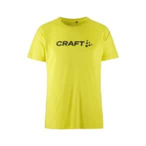 Жълта спортна тениска CRAFT за мъже, подходяща за фитнес и бягане.