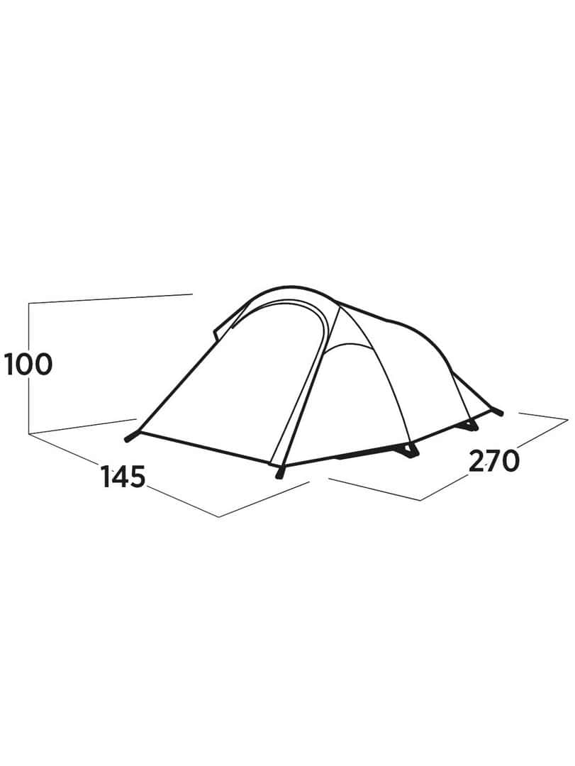 Технически чертеж на палатка с размери 145x270x100 см.
