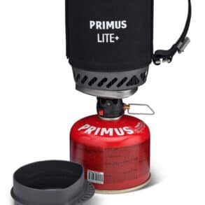 Газов котлон Primus Lite+ с горелка и капак за готвене на открито.