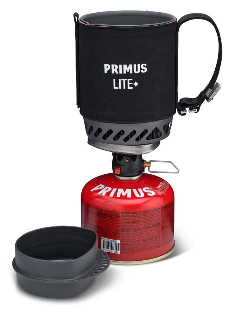 Газов котлон Primus Lite+ с горелка и капак за готвене на открито.