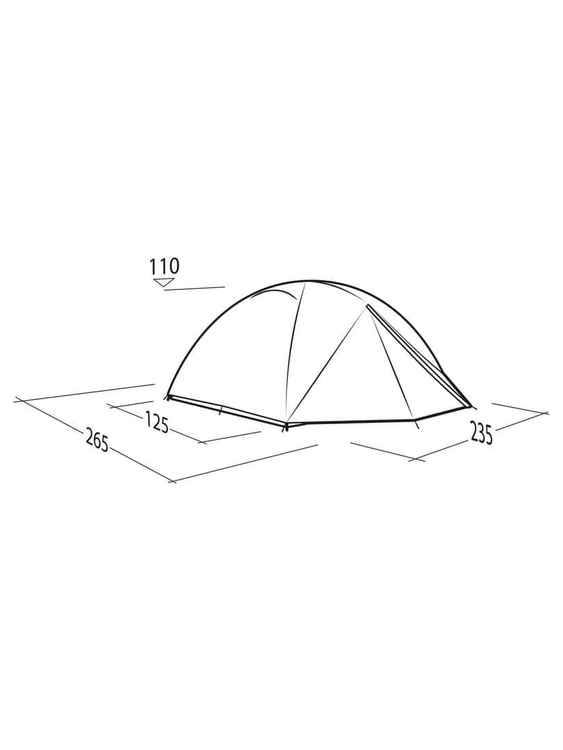 Тент за къмпинг с размери 265x235x110 см, подходящ за къмпинг и outdoor активности.