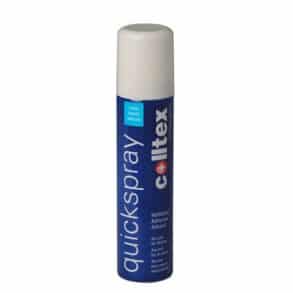 Бял спрей за залепване, Quick Spray, за бързо закрепване и ремонт.
