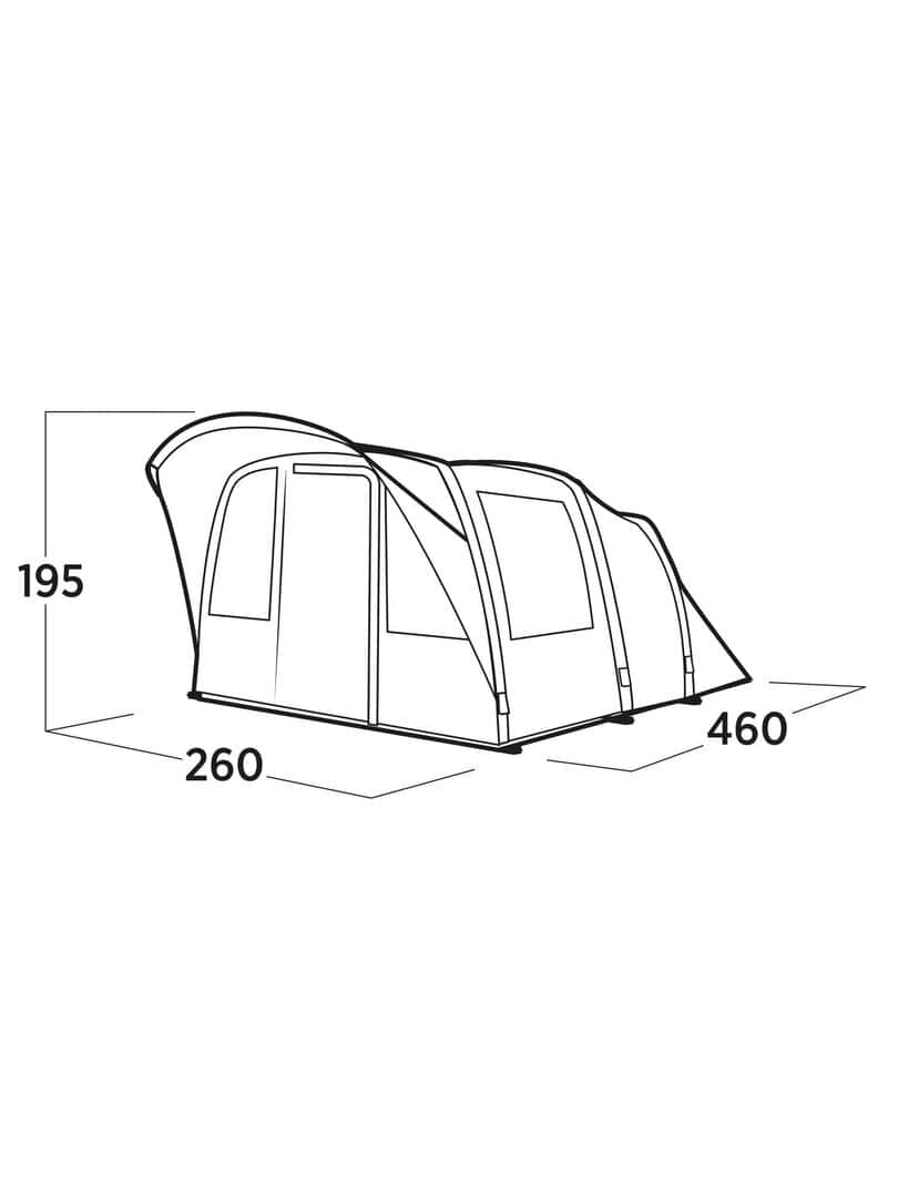 Тента за къмпинг с размери 460x260x195 см, подходяща за къмпинг и outdoor приключения. Лека и лесна.