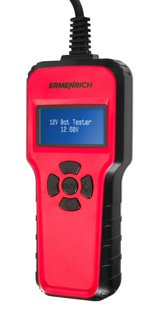 Електрически тестер за батерии ERMENRICH за проверка на 12V батерии.