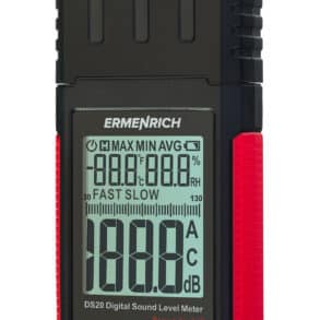 Цифров измервател на звуково ниво Ermenrich DS20 за професионална употреба. Точен и надежден инструм.