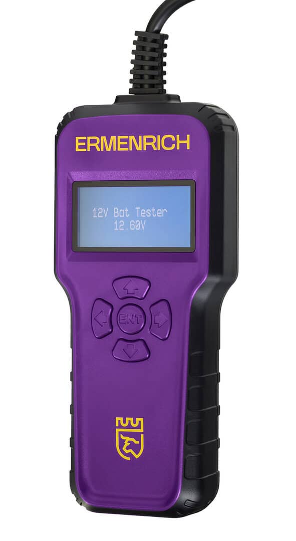 Електронен тестер за батерии ERMENRICH, 12V, за проверка на акумулатори.