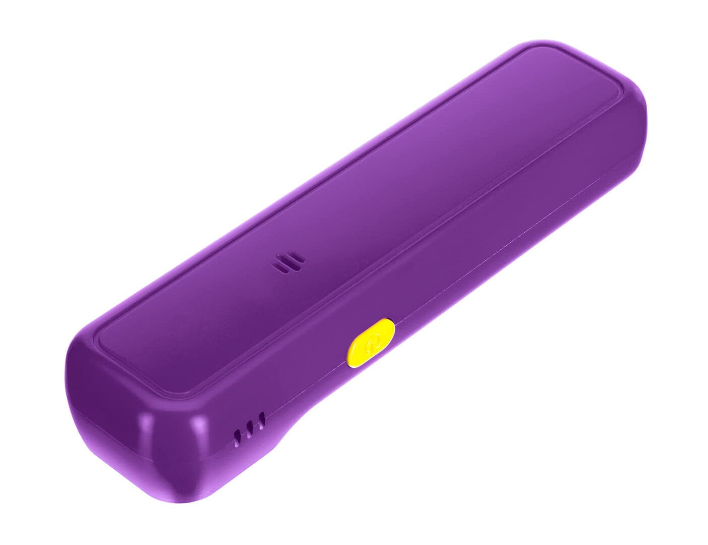 Външен Bluetooth високоговорител в лилав цвят за мобилни устройства.
