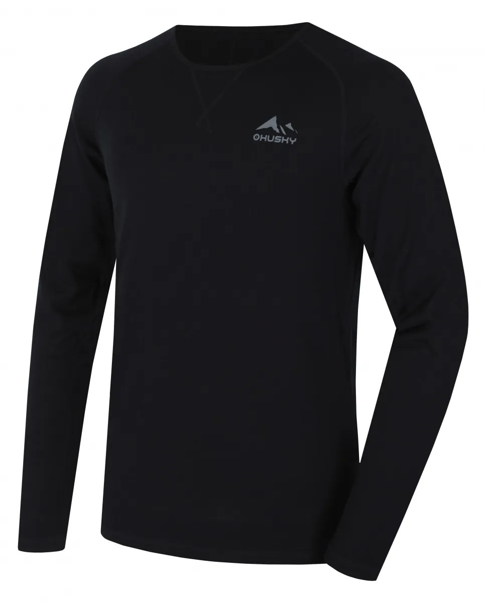 Мъжка термо блуза от 100% Merino вълна Husky Merow M – Черна