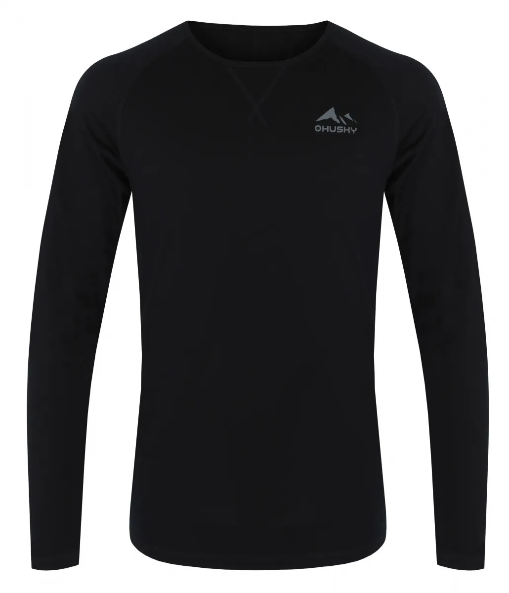 Мъжка термо блуза от 100% Merino вълна Husky Merow M – Черна - Image 3