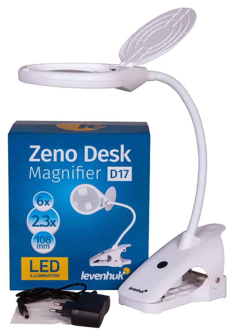 Лупа за бюро Zeno Desk с LED осветление и гъвкава стойка.