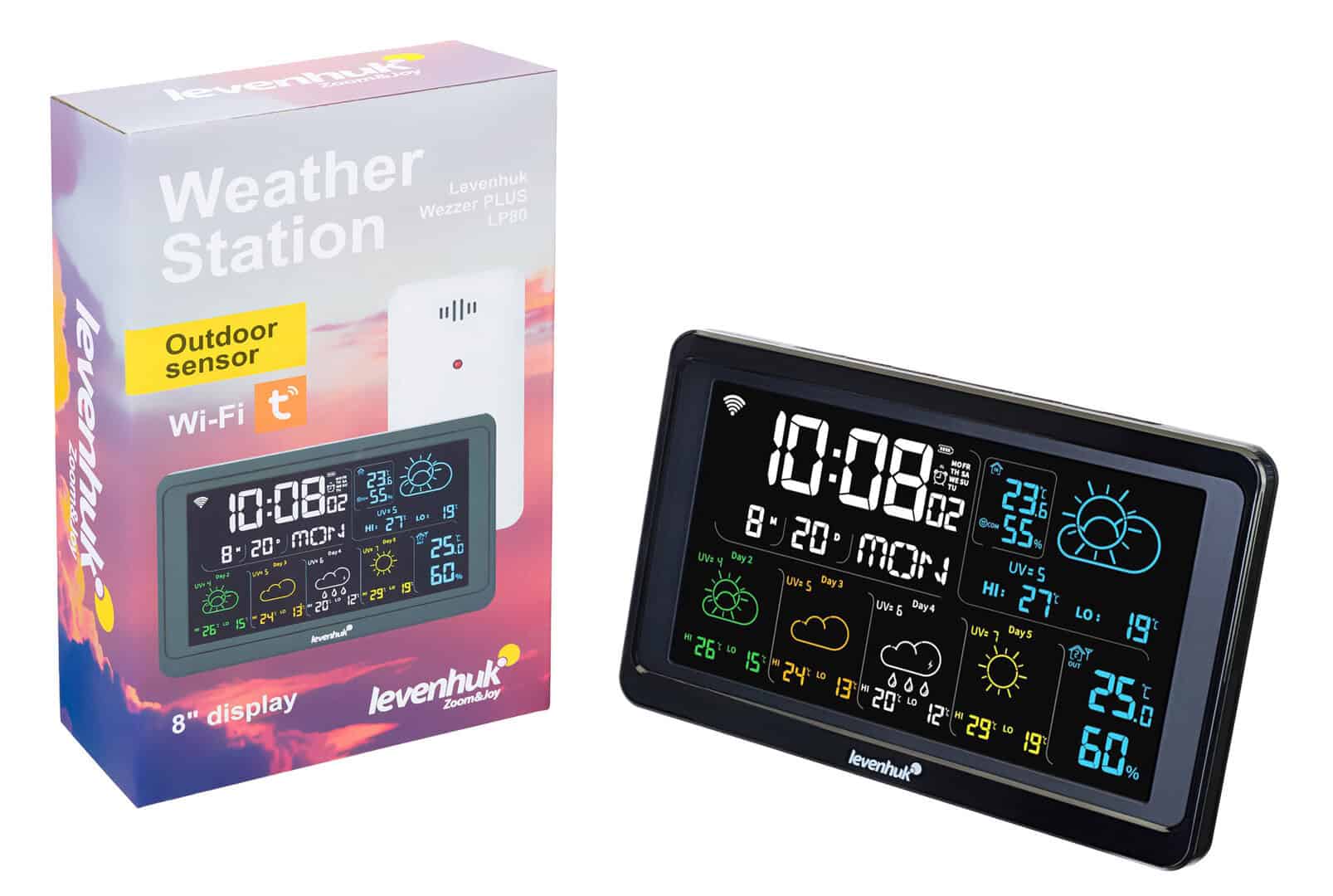 Метеорологична станция Levenhuk Weather Station с Wi-Fi и сензор за външна температура.