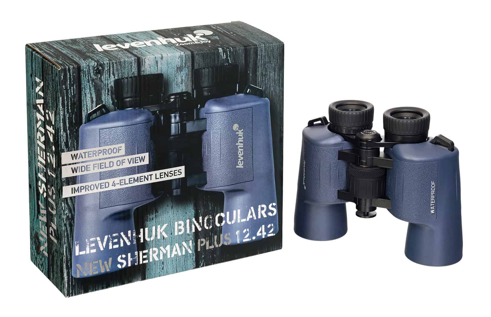 Бинокъл Levenhuk Sherman Plus 12x42 за наблюдение на природа и спорт.