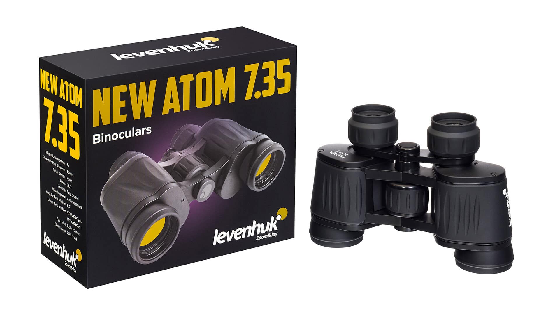 Бинокъл Levenhuk Atom 7.35 за наблюдение на природа и спортни събития.
