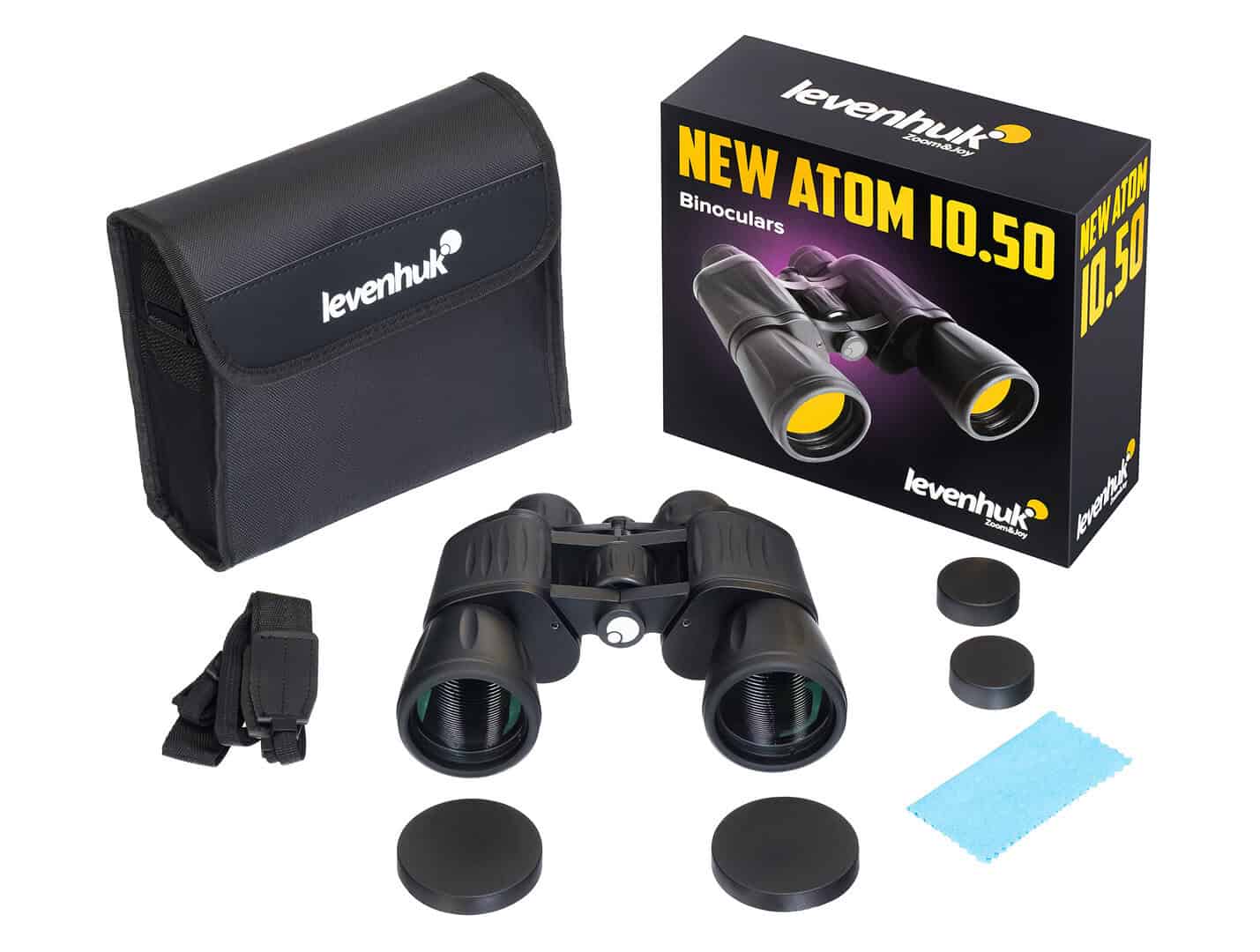 Бинокъл Levenhuk Atom 10.50 за спорт и природа, с висококачествено оптично увеличение.
