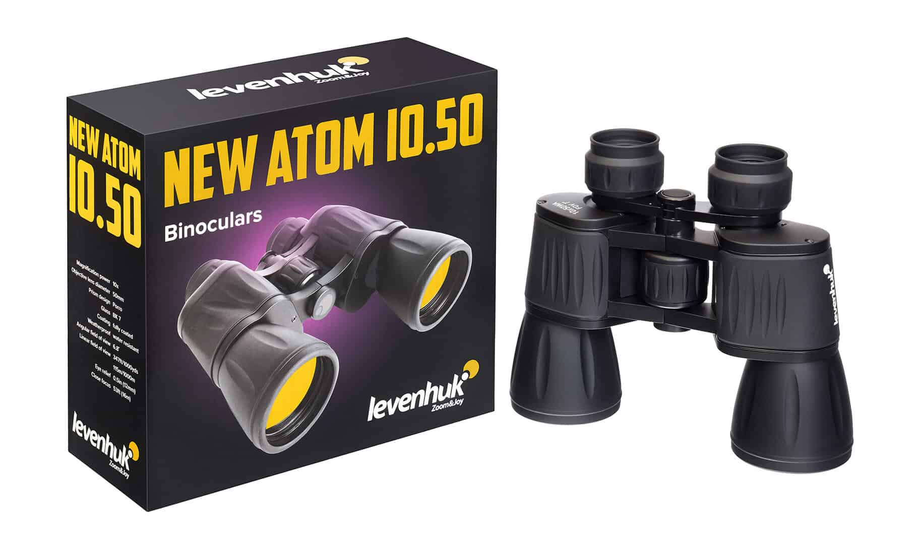 Бинокъл Levenhuk New Atom 10.50 за спорт и приключения, висококачествен оптичен инструмент за активе.