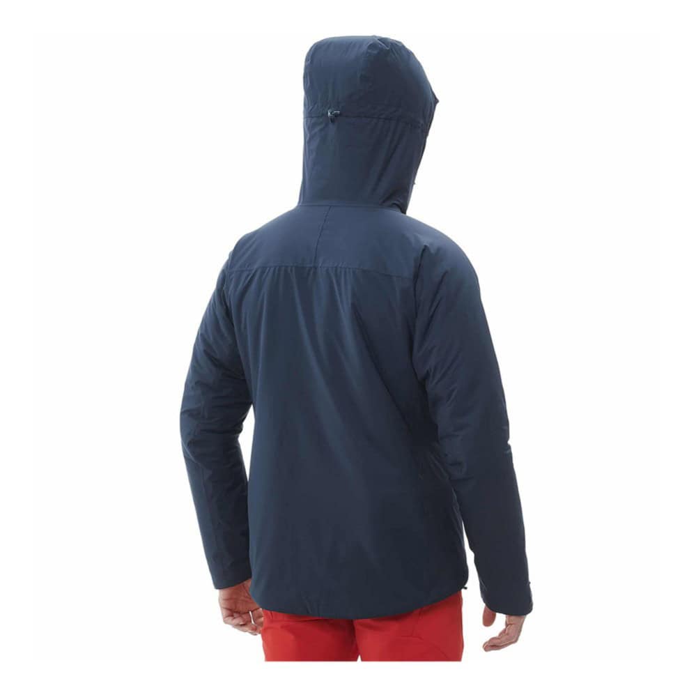 Ватира спортна яке с качулка, подходящо за спорт и outdoor дейности, в тъмносин цвят.