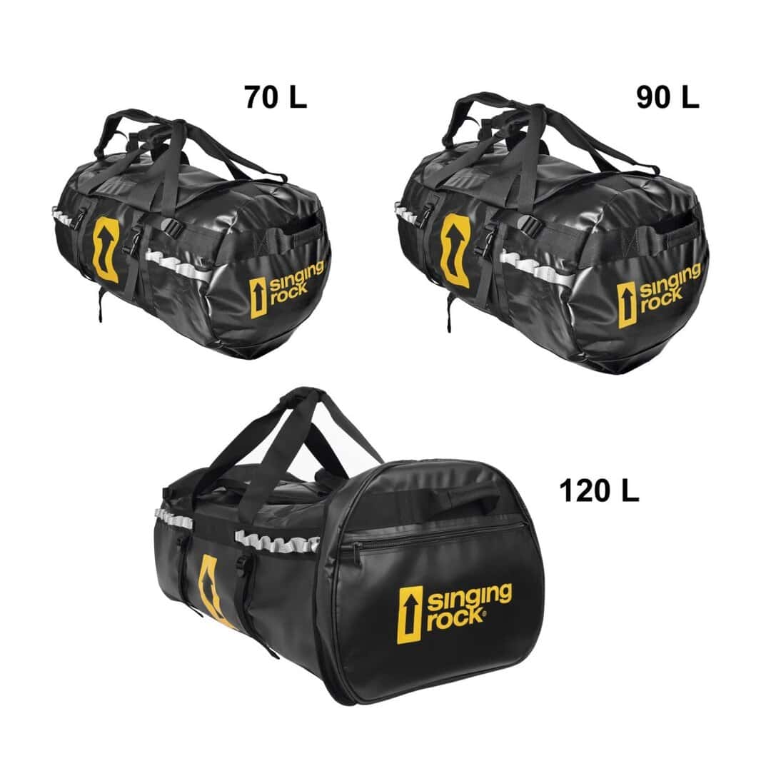 Товарен спортен сак Singing Rock с обеми 70L, 90L и 120L за активен спорт и пътувания.
