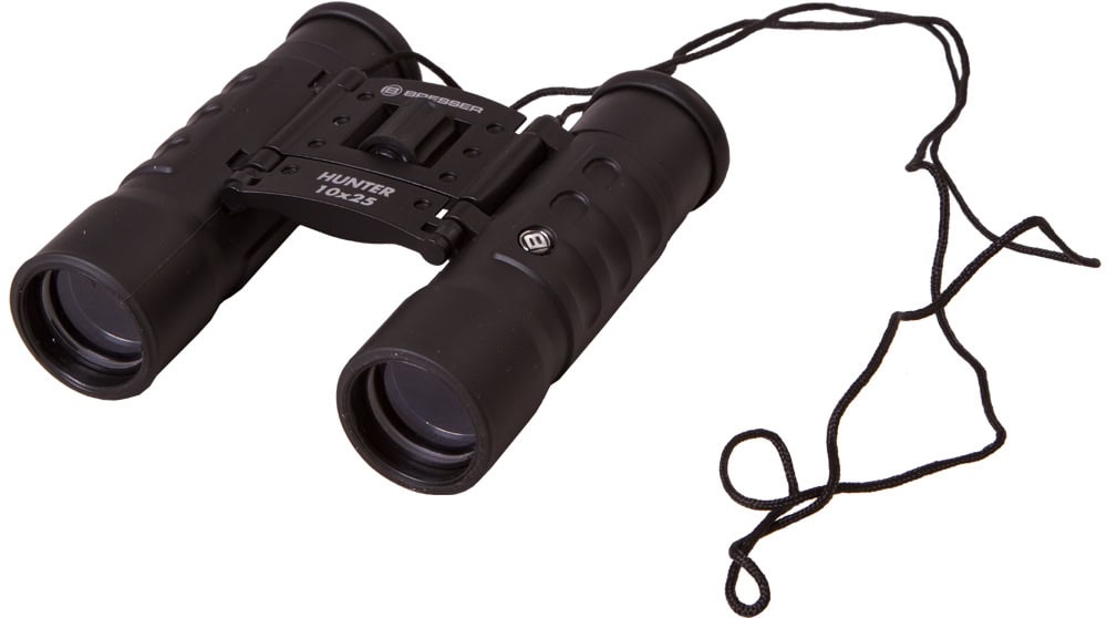 Бинокъл Bresser Hunter 10x25 с лента за носене и висококачествено оптично увеличение.