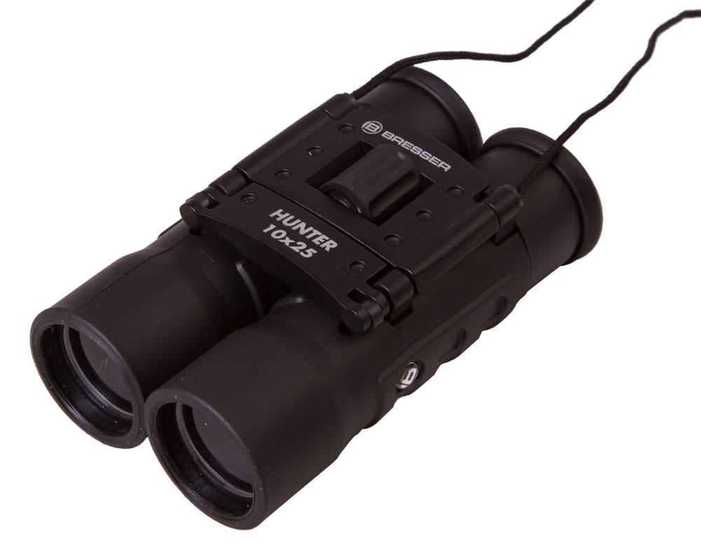 Черен бинокъл Bresser Hunter 10x25 за спорт и природа.