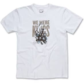 Бяла тениска Varrio Sport с графика и текст "We Were Kings".
