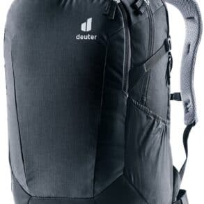 Черна спортна раница Deuter за активен начин на живот.