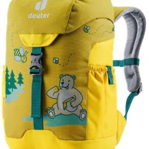 Детска раница Deuter с мечка и природни мотиви, подходяща.