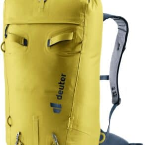 Жълта раница Deuter за спорт и приключения, подходяща за т.
