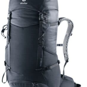 Тъмносива туристическа раница Deuter Futura 32 с много отделе.