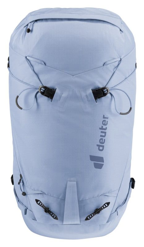 Лека синя раница Deuter за спорт и пътуване с много отделения.