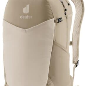Лека бежова раница Deuter за пътуване и спорт.