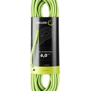 Зелено въже за катерене Edelrid 6mm с защита за сухо.
