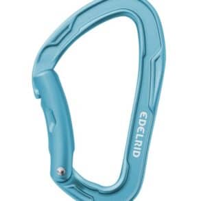 Синя карабинка за катерене EDELRID за спорт и приключения.