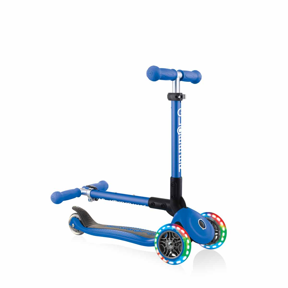 Сгъваема тротинетка със светещи колела, Globber Junior - 2+ г., синя - Image 10