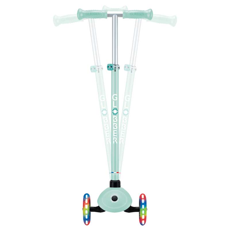 Детска тротинетка с 3 светещи колела GLOBBER PRIMO PLUS LIGHTS, мента - Image 4
