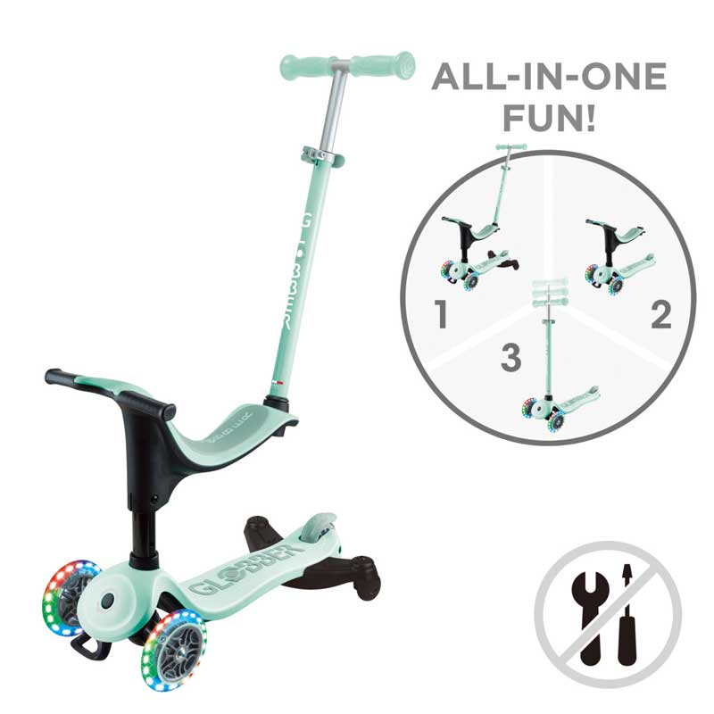 Тротинетка 4 в 1 GLOBBER GO UP SPORTY LIGHTS 360° - ментова - Image 9