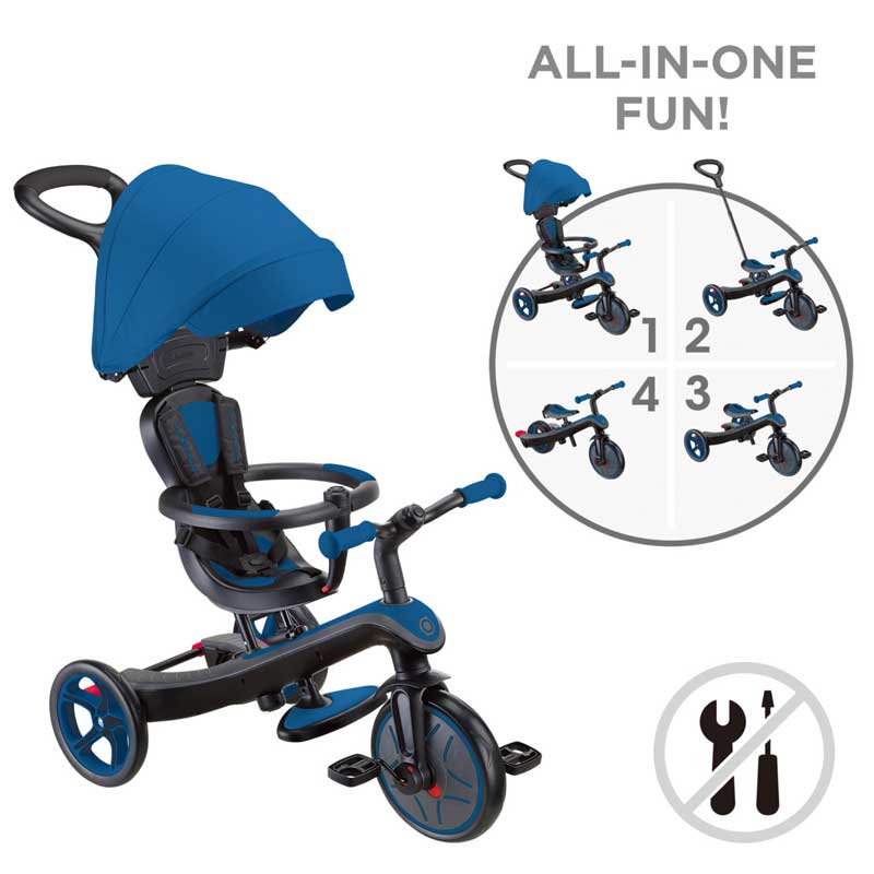 Триколка 4 в 1 GLOBBER EXPLORER TRIKE със сенник в кралско син цвят - Image 8