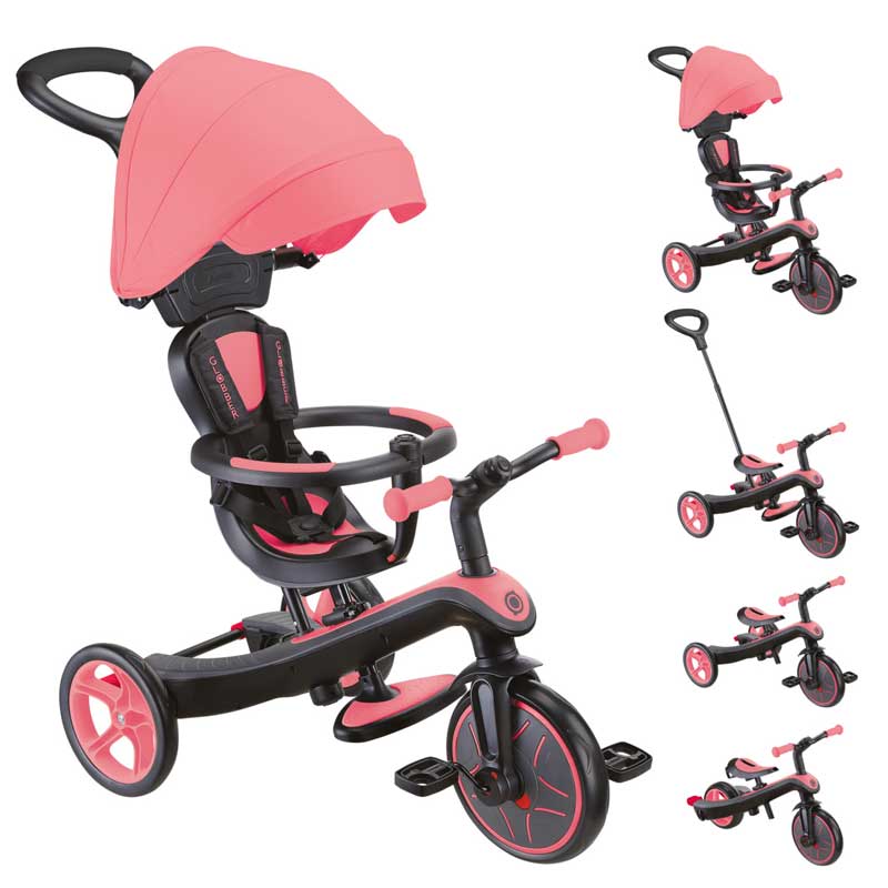 Триколка 4 в 1 GLOBBER EXPLORER TRIKE със сенник - розова - Image 9