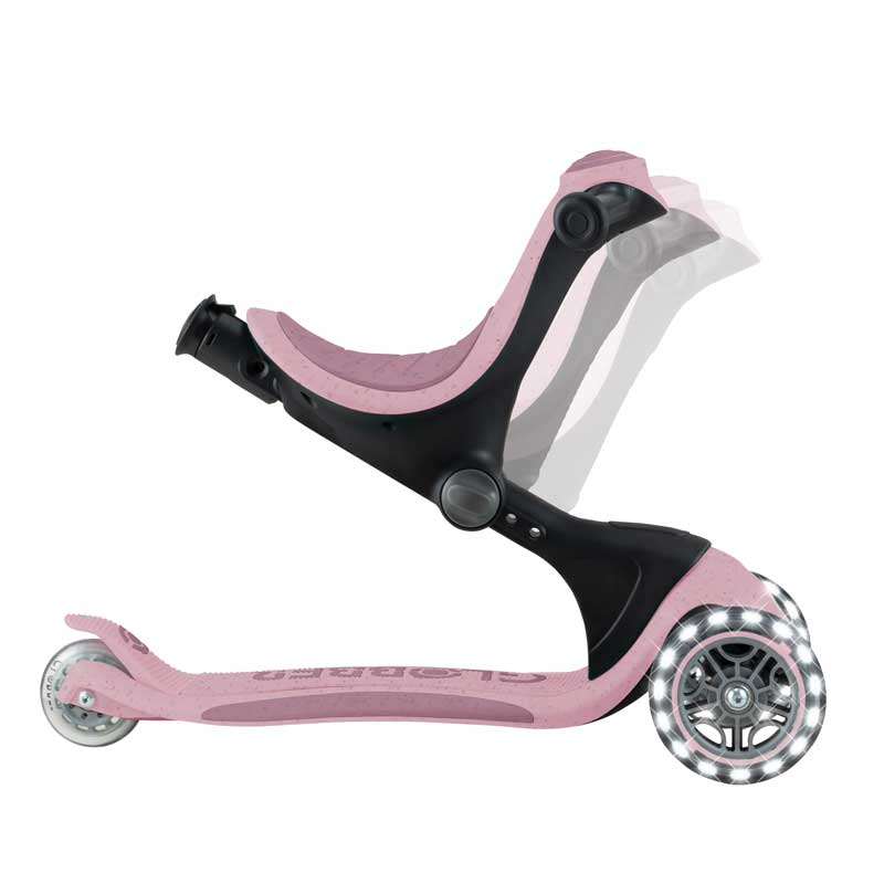 Тротинетка със седалка 5 в 1 GLOBBER GO UP DELUXE LIGHTS ECOLOGIC 360° - розова - Image 11