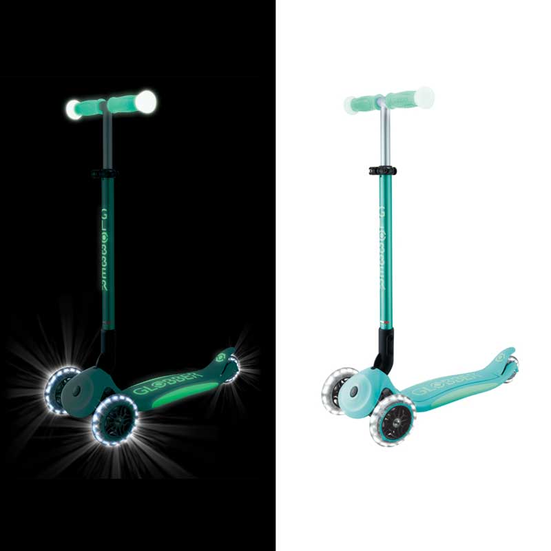 Сгъваема тротинетка със светещи дръжки ELITE GLOW LIGHTS, ментова - Image 8