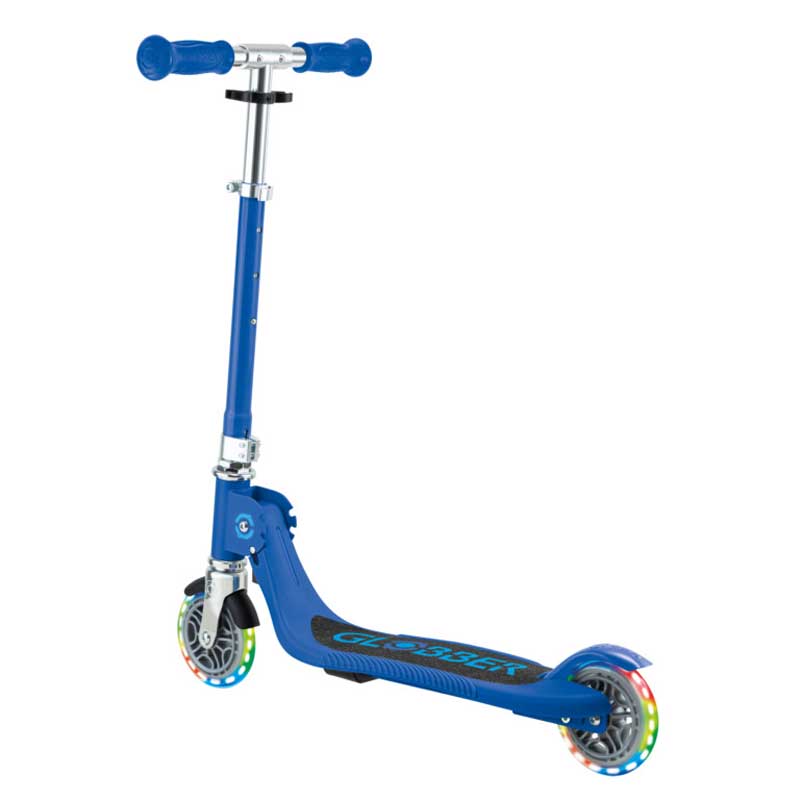 Детска сгъваема тротинетка с две светещи колела Globber Flow Foldable Junior Lights - синя - Image 10