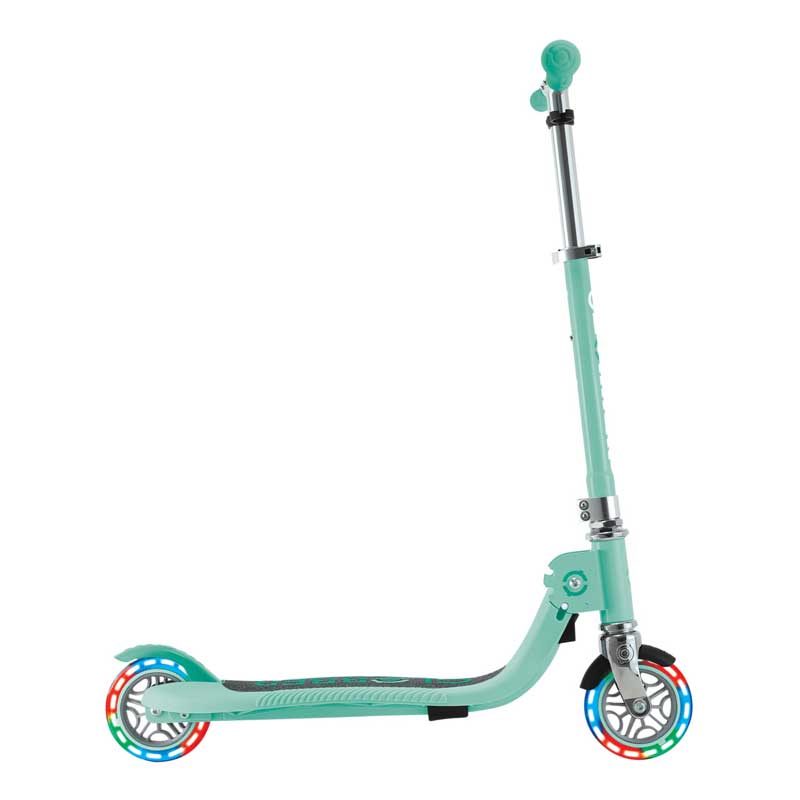 Детска сгъваема тротинетка с две светещи колела Globber Flow Foldable Junior Lights - ментова - Image 9
