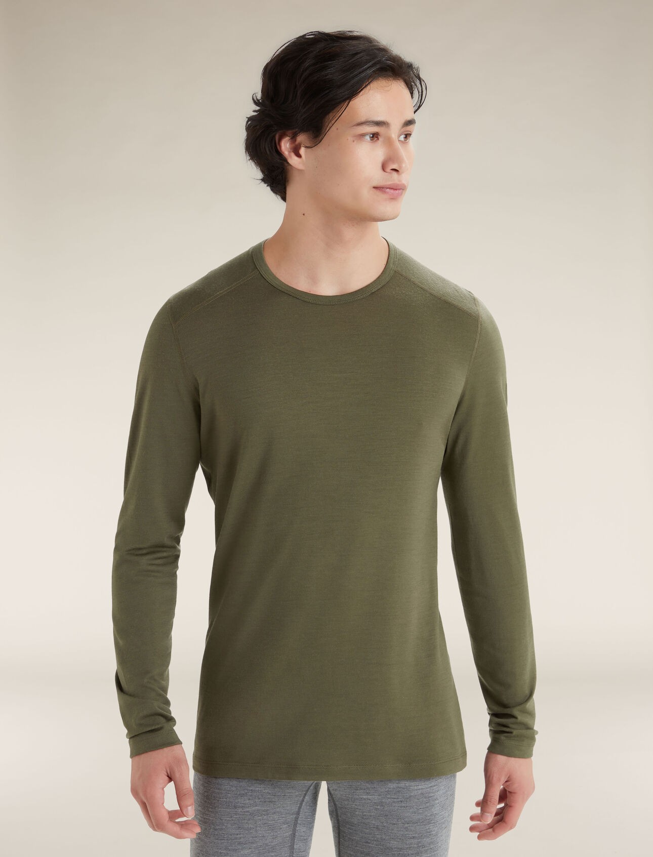 Мерино фланела Icebreaker Mens Merino 200 Oasis LS Crewe Thermal Top