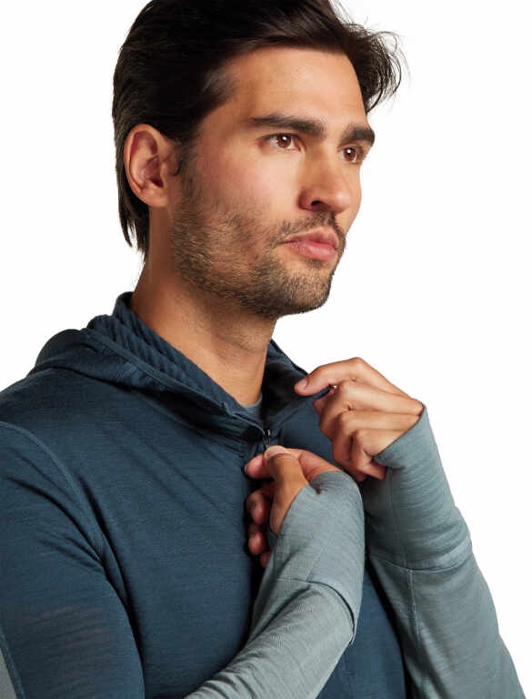 Мерино суичър Icebreaker Mens Merino Blend 200 Realfleece Descender Long Sleeve Zip - Image 5