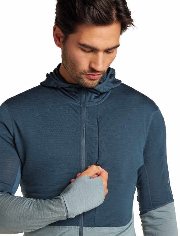 Мерино суичър Icebreaker Mens Merino Blend 200 Realfleece Descender Long Sleeve Zip - Image 4