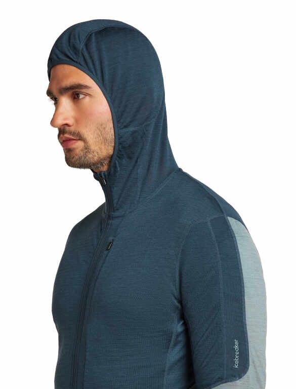 Мерино суичър Icebreaker Mens Merino Blend 200 Realfleece Descender Long Sleeve Zip - Image 7