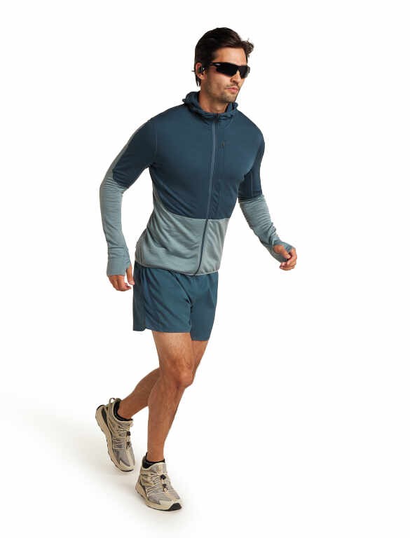 Мерино суичър Icebreaker Mens Merino Blend 200 Realfleece Descender Long Sleeve Zip - Image 3